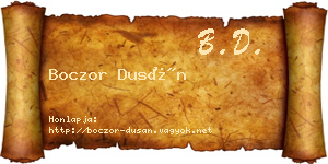 Boczor Dusán névjegykártya